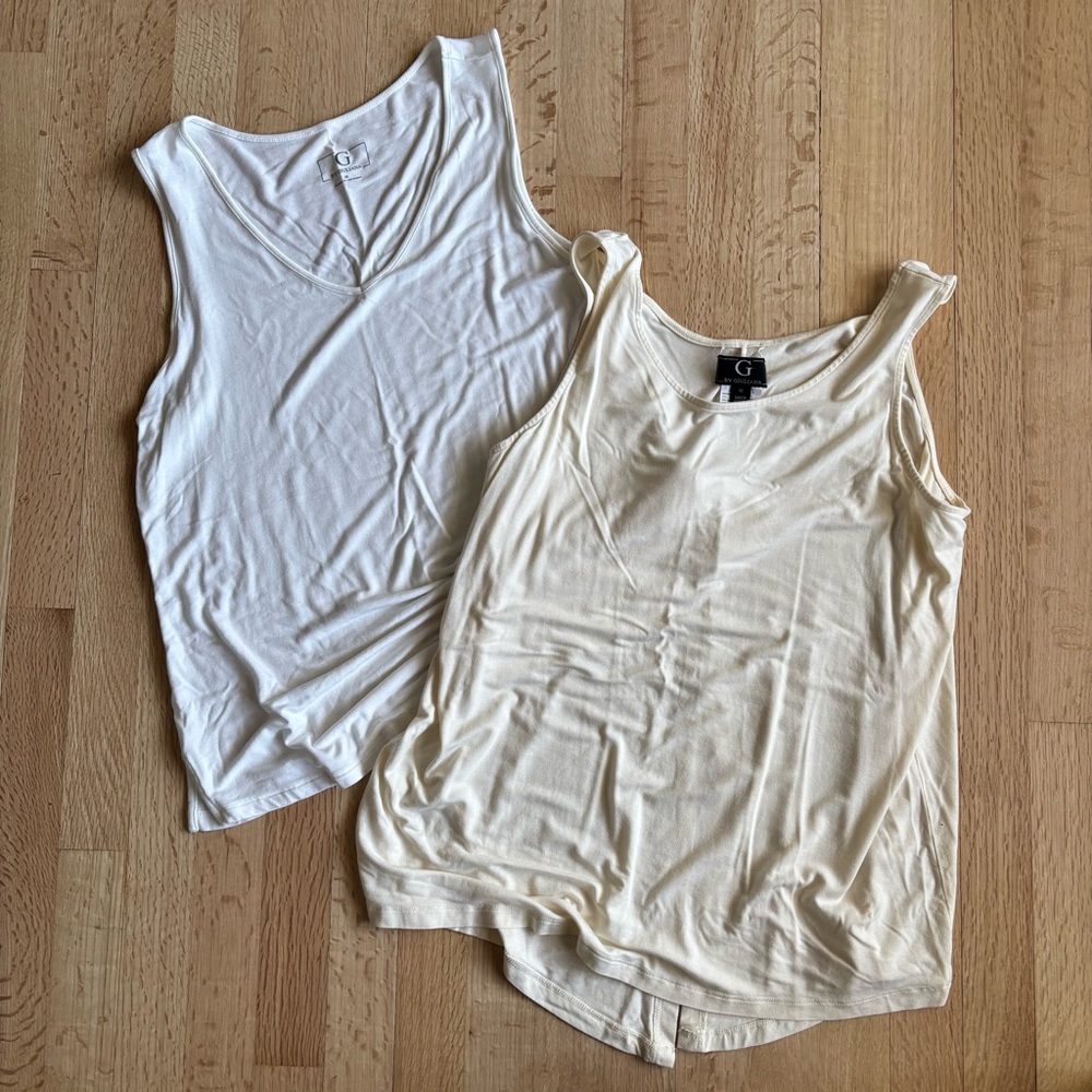 BUNDLE! 2 G by Giuliana Women's Tank Tops - White and Cream